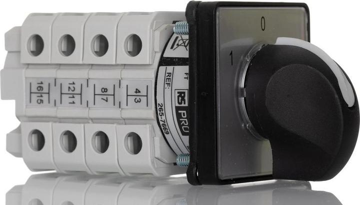 Produktbild RS PRO Nockenschalter, 4-poliger Wechsler / 16A, 4 Schliesser, 500V ac, 3-phasig, 3-Stufen Schraub, 6