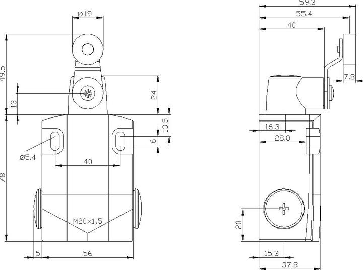 Produktbild Siemens Positionsschalter, Metallg. 56mm breit