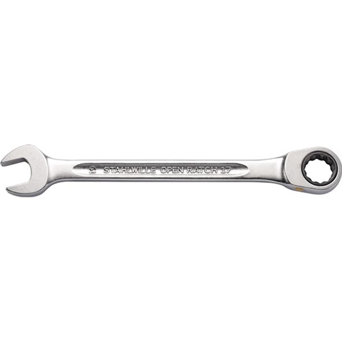 Stahlwille, Schraubenschlüssel, Maulringratschenschlüssel 17F Schlüsselweite 8 mm Länge 144 mm (8 mm)