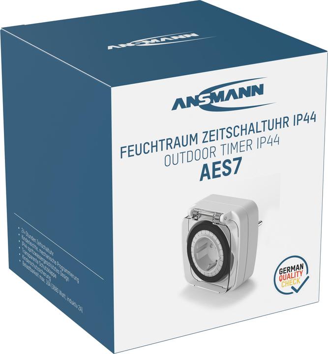 Produktbild Ansmann 1260-0013 Zeitschaltuhr analog Tagesprogramm 3680 W IP44 (CEE 7/3)