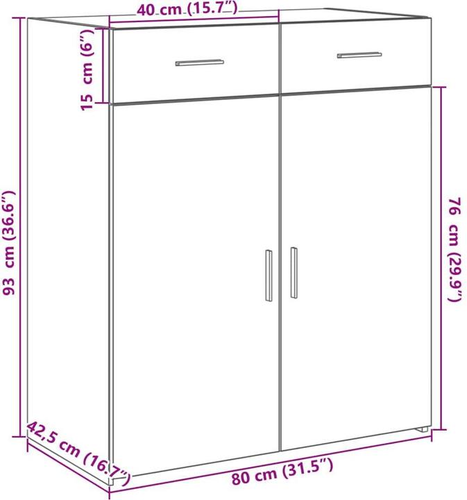 Image du produit vidaXL Sideboard (80 x 42.50 x 93 cm)