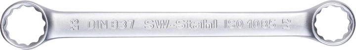 Actual product image SW-Stahl 01312L Double ring spanner 18 x 19 mm flat I straight version I 12-edge I Eyebolt spanner