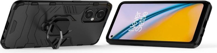 Actual product image Hurtel Ring Armor tough hybrid case cover + magnetic holder for OnePlus Nord N20 5G black (OnePlus North N20 5G)