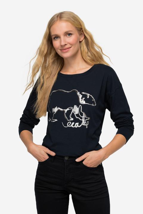Produktbild Laurasøn T-Shirt, oversized, Eisbär, Rundhals, Langarm (M)