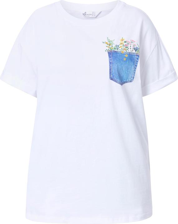 Produktbild Miamoda T-Shirt, Boxy Fit, Brusttaschen-Druck mit Glitzer (46)