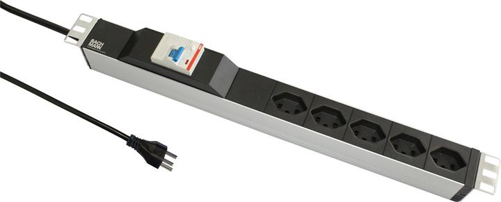 Produktbild Bachmann 19 PDU 5x T23, 1HE, Fi Schalter, Schwarz