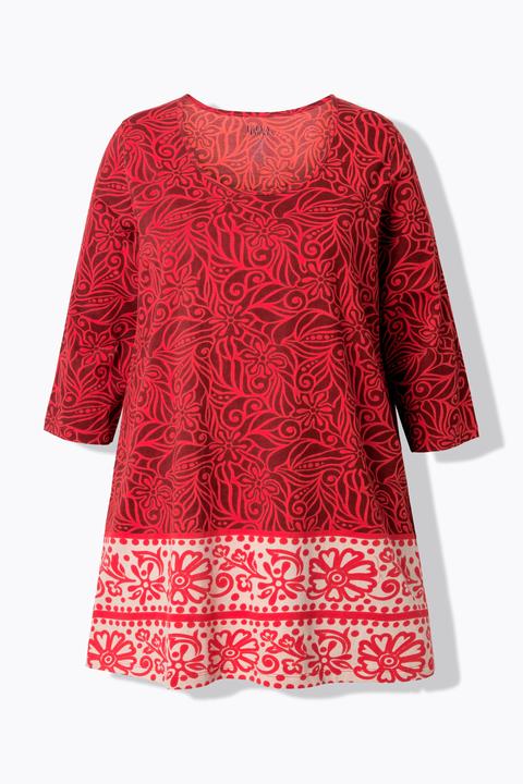 Actual product image Ulla Popken Leaf Print Knit A-Line Tunic (54)