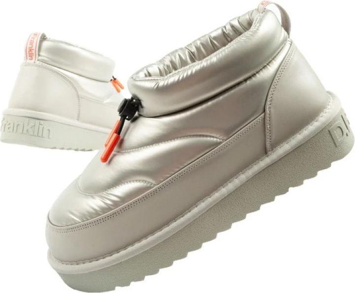 D.Franklin women's snow boots winter fashionable insulated ankle boots silver