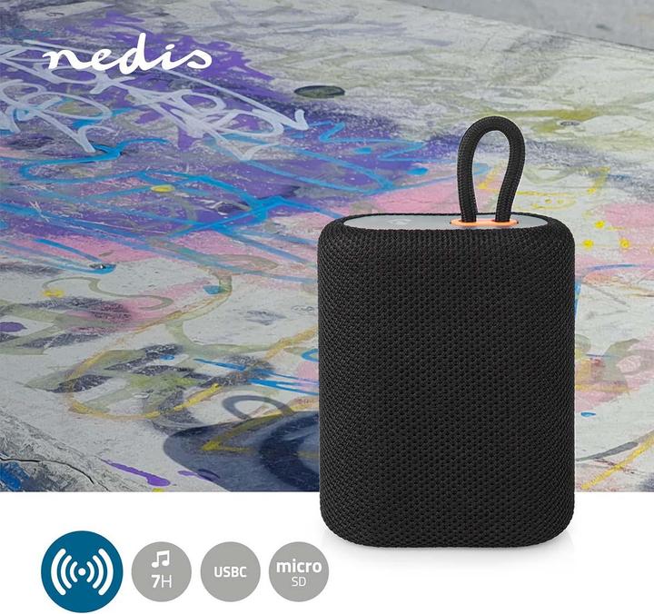 Actual product image Nedis Bluetooth Speaker, 7W - Black (7 h)