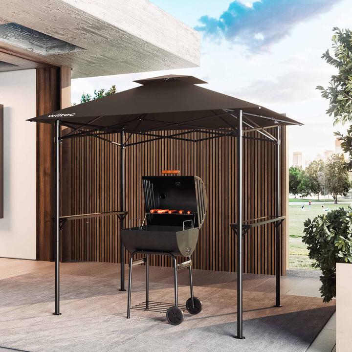 Actual product image Wiltec Barbecue pavilion coffee 245x152cm BBQ pavilion barbecue canopy barbecue tent (245 cm, 158 cm)