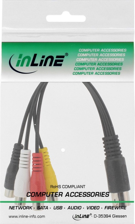 Produktbild InLine DIN 5 pol. — Composite Video (0.20 m, Cinch)