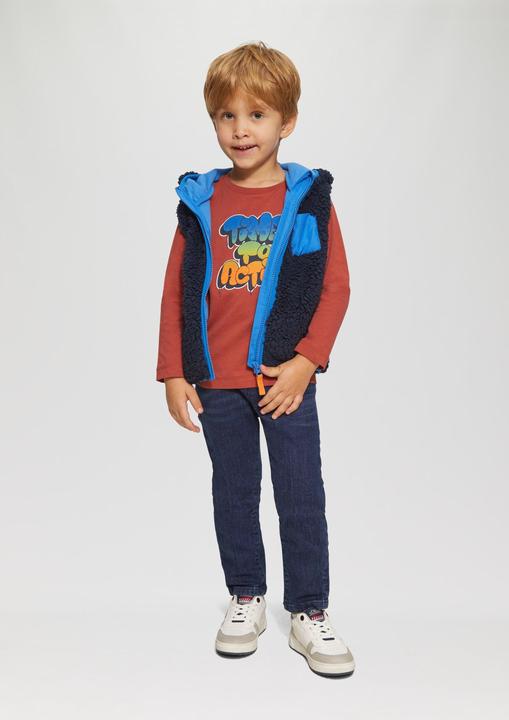 Produktbild S.Oliver T-Shirt Weiches Longsleeve mit strukturiertem Grafik-Print (104, 110)