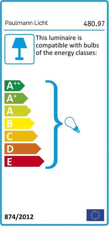 Energielabel Pauleen Tafellamp True Ally E14 Wit/Zilver (E14)