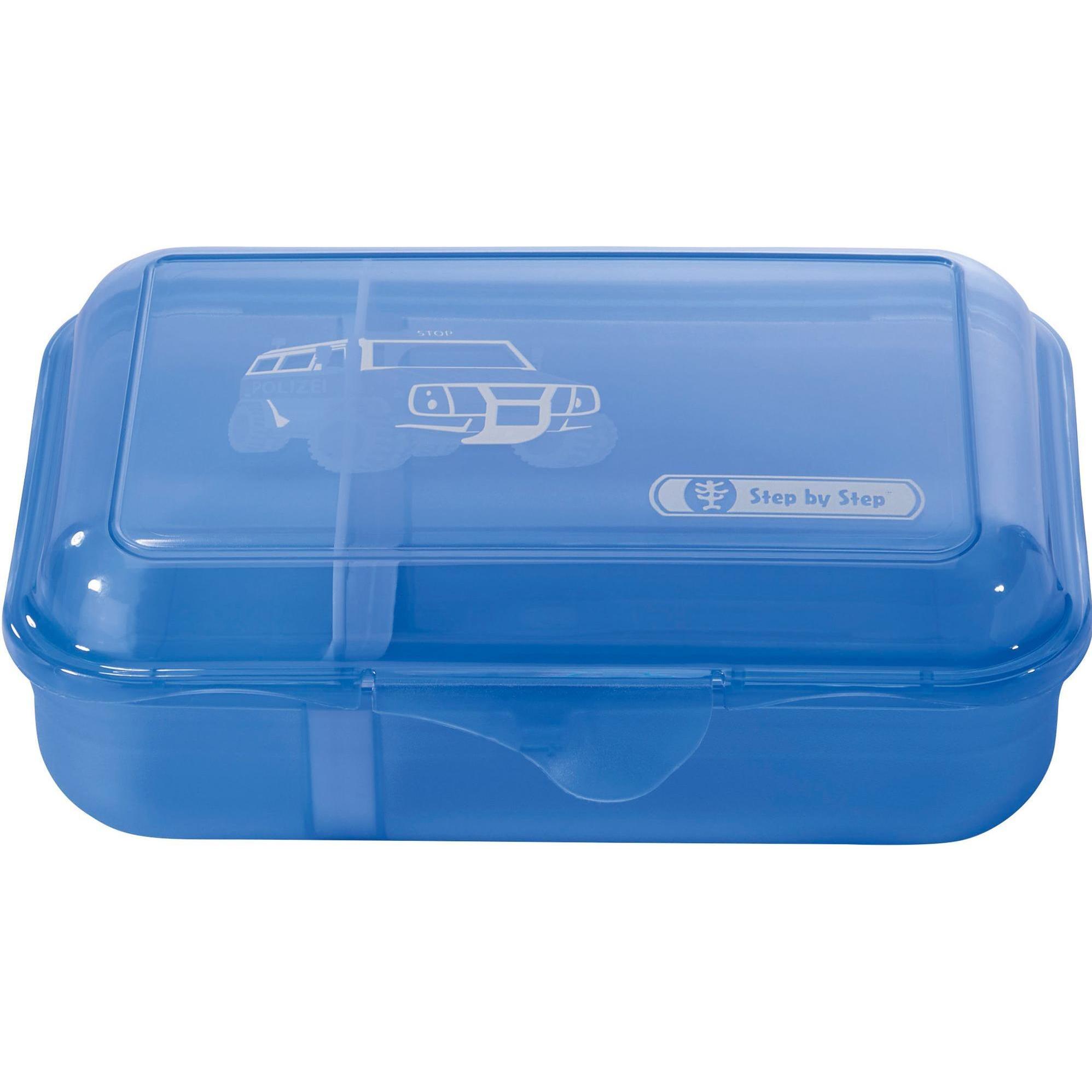 Step by Step Brotzeitbox mit Klickverschluss, spülmaschinengeeignet, Lunchbox, Blau