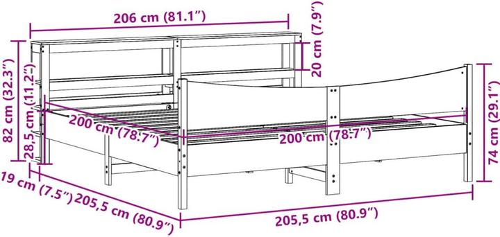 Image du produit vidaXL Bettrahmen (200 x 200 cm)