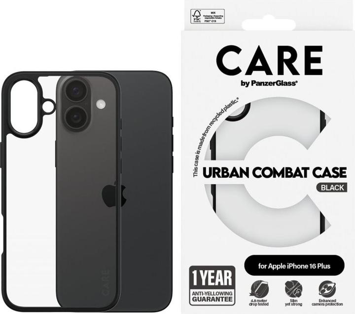 Produktbild PanzerGlass CARE Flagship Case Urban Combat Black Frame iPhone '24 6.7" (Apple iPhone 16 Plus)