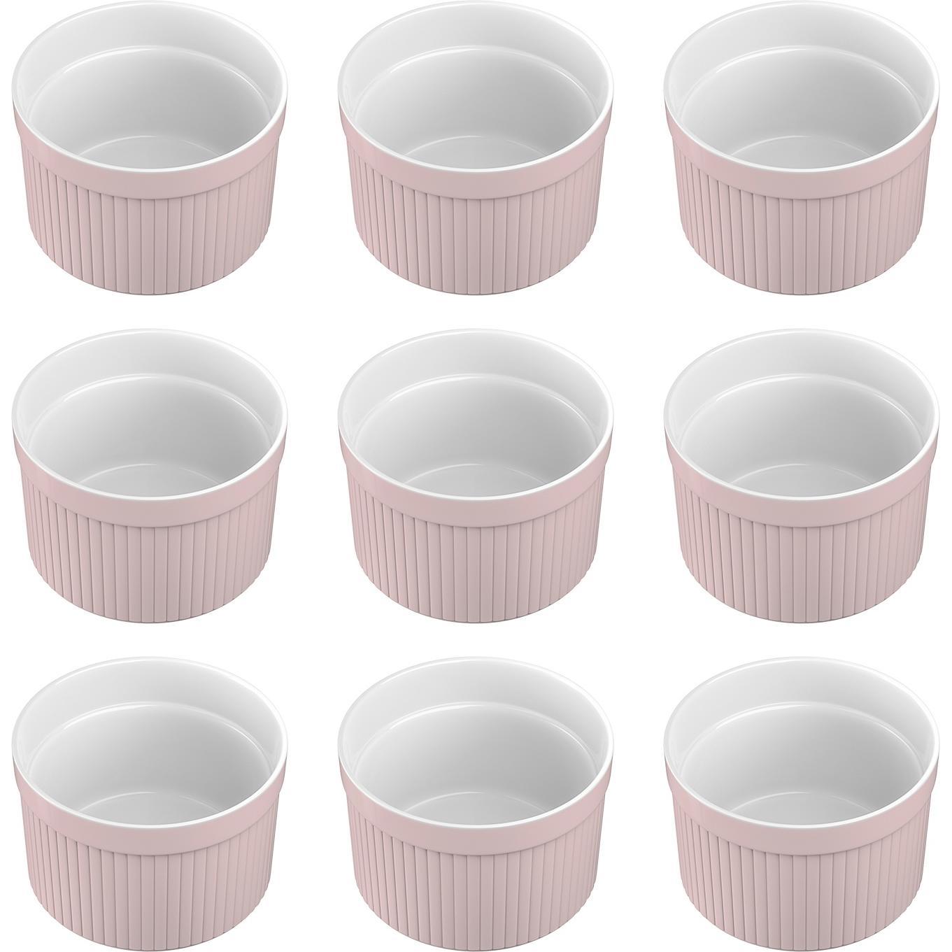 Intirilife 6-teiliges Set Souffléformen Auflaufförmchen, Auflaufform, Pink