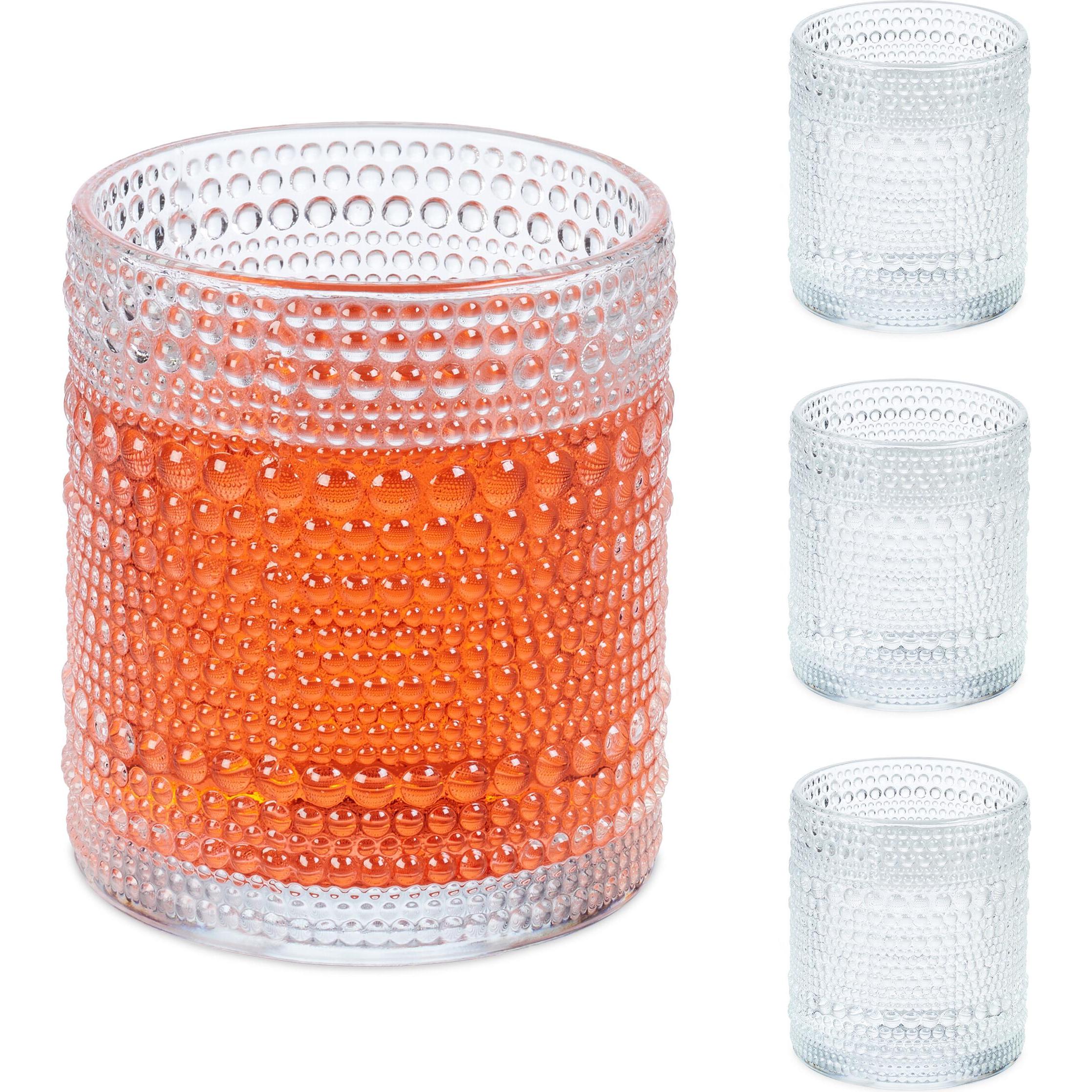 Relaxdays 4x Trinkgläser, Trinkgläser, Transparent