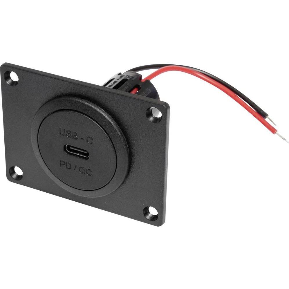ProCar, Fahrzeug Werkzeug, Power USB-C Einbausteckdose PD/QC ohne LED mit Montageplatte Belastbarkei