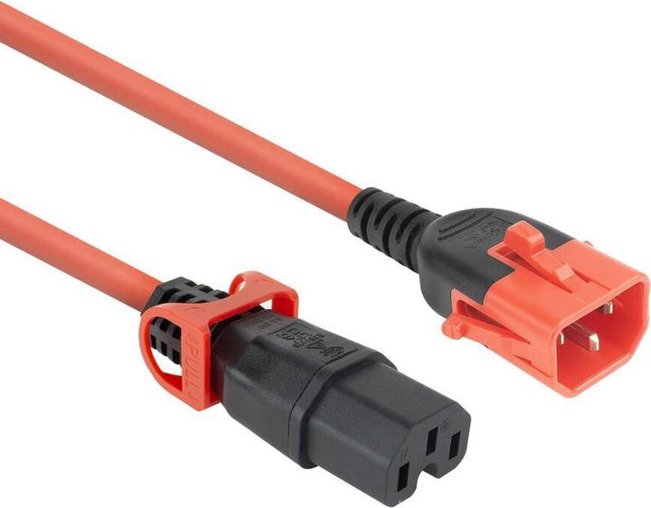 Produktbild ACT Powercord C14 IEC Lock+ Dual Locking - C15 IEC Lock+ red 3 m, PC3877