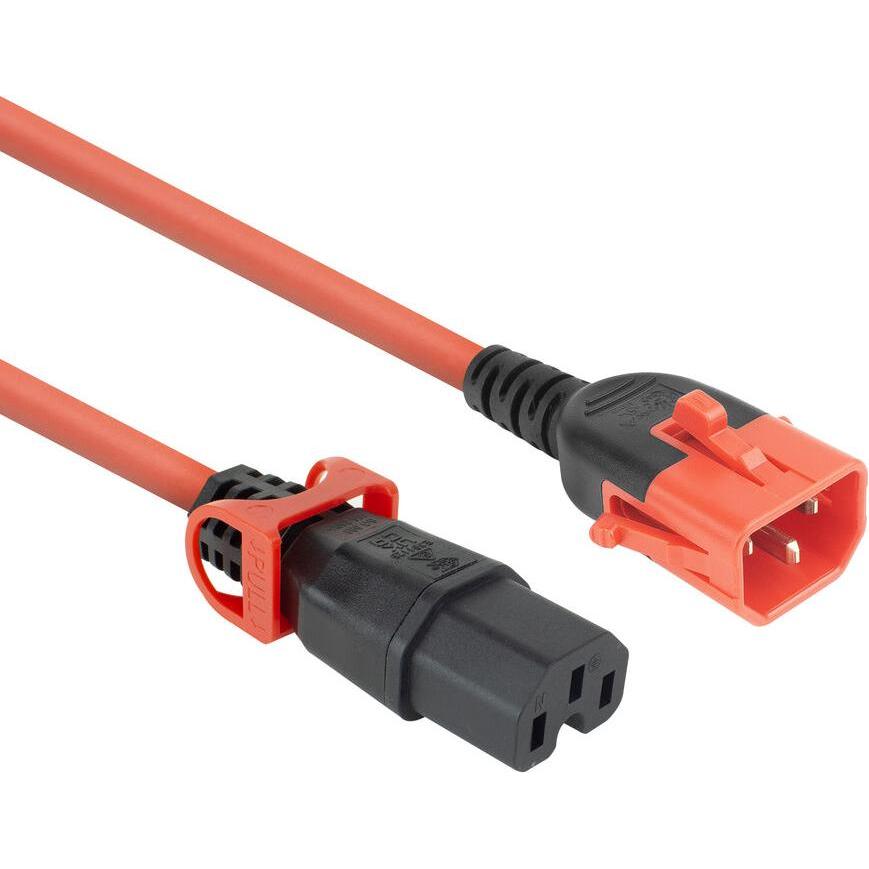 ACT Powercord C14 IEC Lock+ Dual Locking - C15 IEC Lock+ red 1 m, PC3869, USV Zubehör