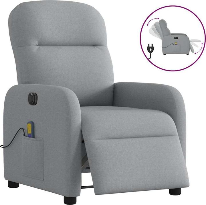 Produktbild VidaXL Massagesessel Elektrisch Hellgrau Stoff
