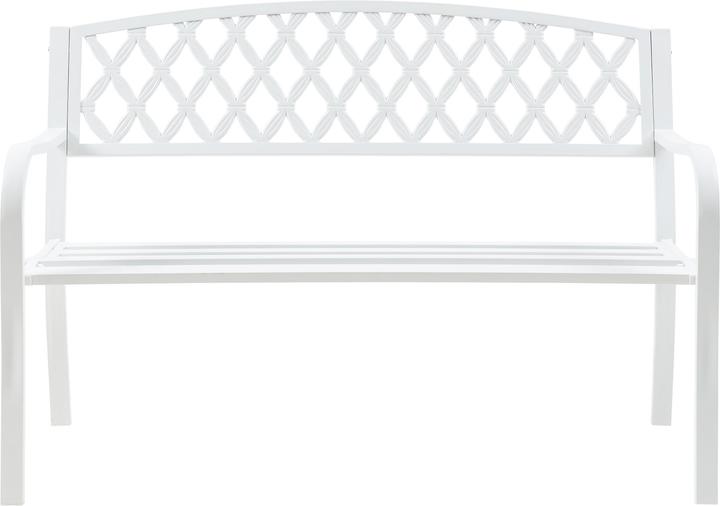 Actual product image Casa.Pro Gartenbank Opsasar Stahl 127x53,5x88 cm Weiss