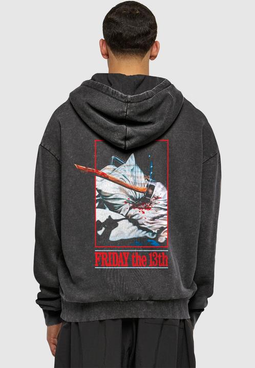 Produktbild Merchcode Friday the 13th - Logo Acid Washed Oversize Hoody - 165453 (M)