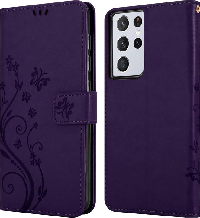 Produktbild Cadorabo Flower Book Hülle (Samsung Galaxy S22 Ultra)