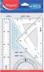 Immagine prodotto Maped Set geometrico Medium Start 242, 4 pezzi, trasparente (20 cm, Materiale sintetico)