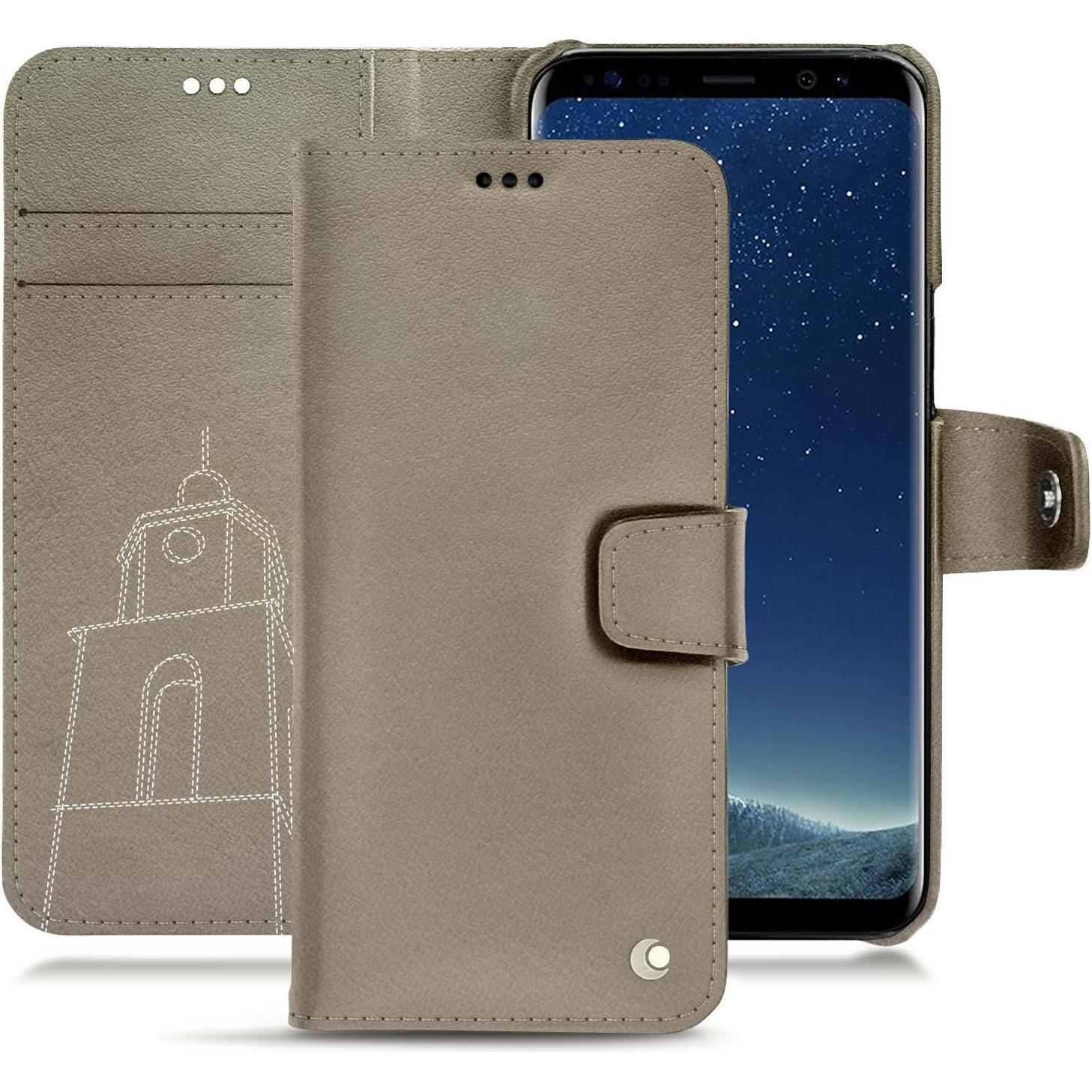 Noreve Lederschutzhülle Wallet (Samsung Galaxy S8+), Smartphone Hülle, Beige
