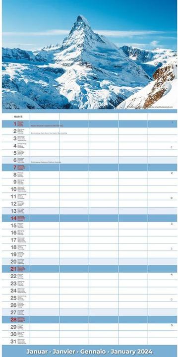 Actual product image Calendar Switzerland 2024 (22 x 45 cm)