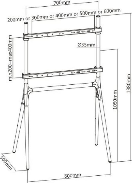Image du produit Techly ICA-TR19 (40 kg, 49" - 70")