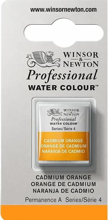 Actual product image Winsor & Newton Watercolour proff. 1/2 pan cadmium orange 089