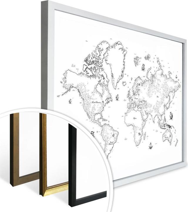 Image du produit Trenddeko Carte du monde - Des temps passés (40 x 30 cm)