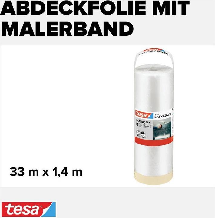 Image du produit tesa EASY COVER Malerfolie ECONOMY Refill Nachfüllrolle (140 mm)