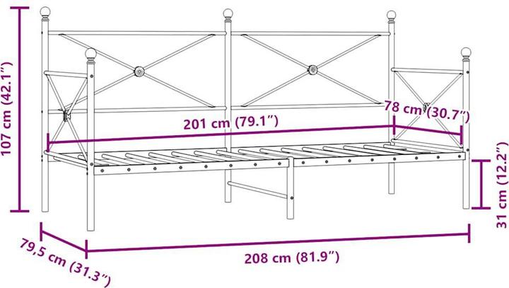 Produktbild vidaXL ausziehbares Tagesbett (80 x 200 cm)