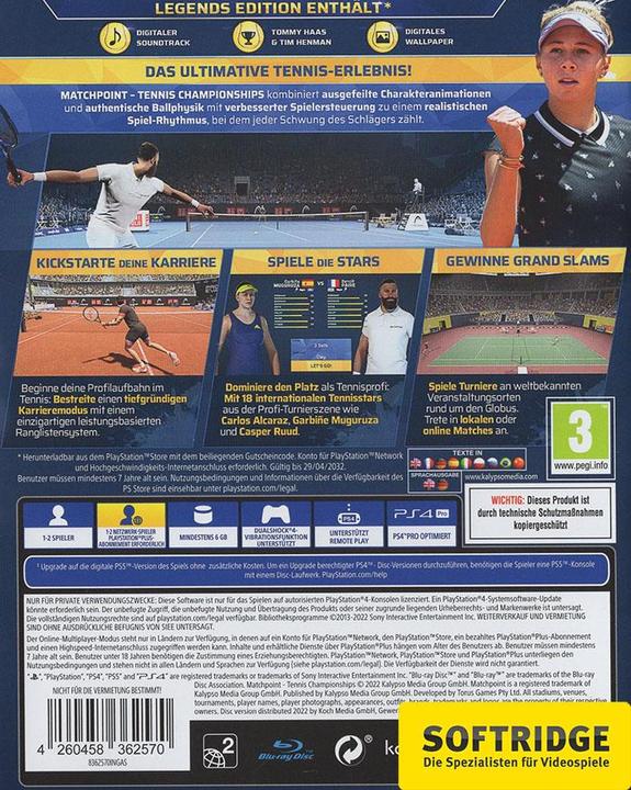 Produktbild Matchpoint - Tennis Championships Legends Edition (PS4) (PS4, DE)