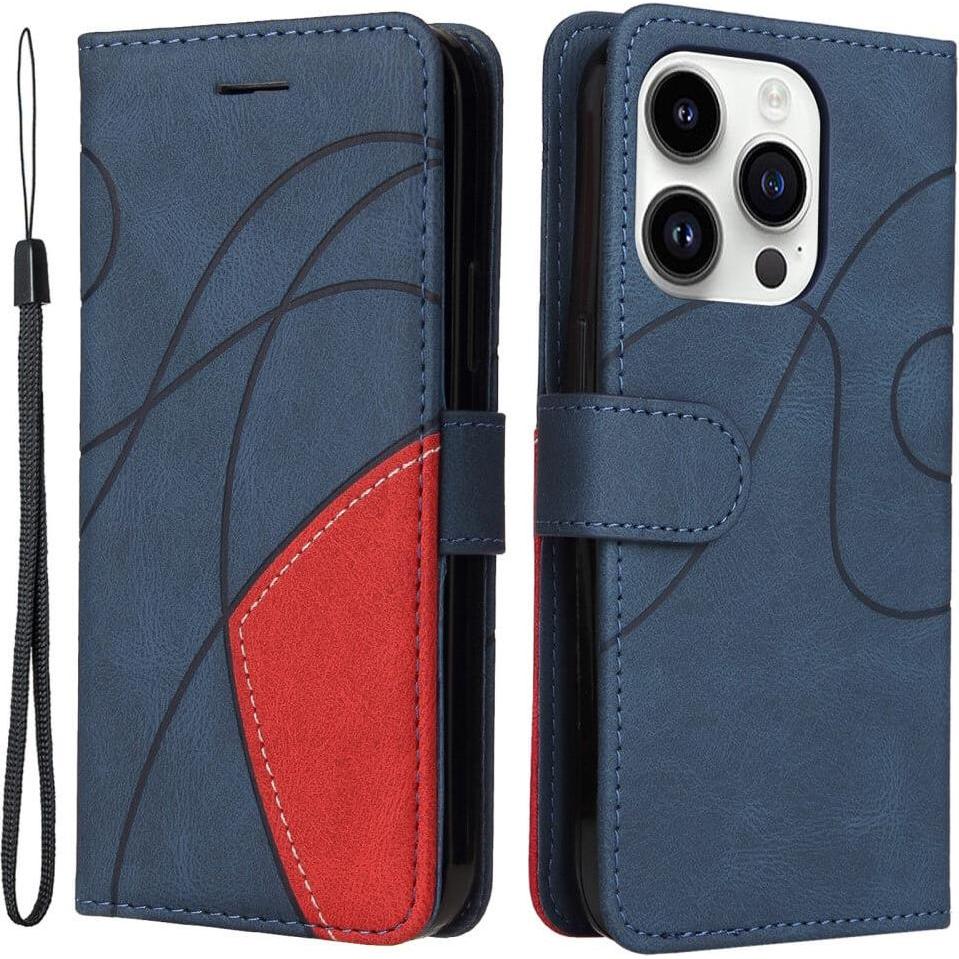 Thumbnail - Cover-Discount iPhone 15 Pro - Dual-color Etui Hülle blau (Apple iPhone 15 Pro), Smartphone Hülle, Blau