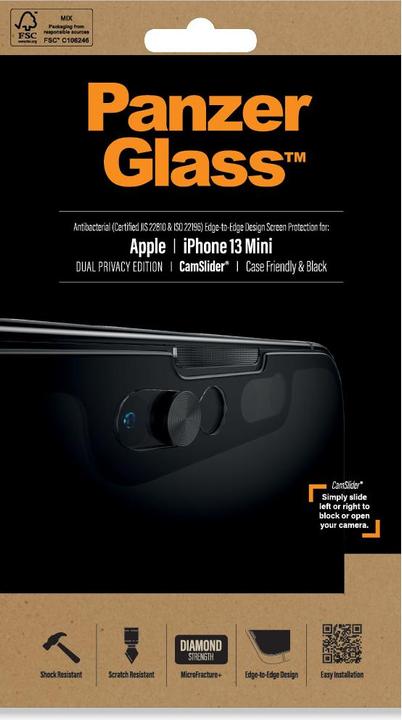 Actual product image PanzerGlass CamSlider Privacy (1 pcs., Apple iPhone 13 mini)