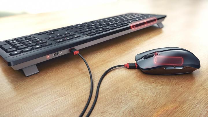 Produktbild CHERRY Stream Desktop Recharge Tastatur RF Wireless AZERTY Französisch (FR, Kabelgebunden, Kabellos)