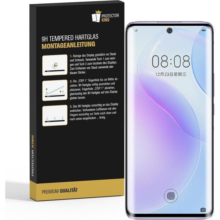 Thumbnail - Protectorking 1x echtes Tempered 9H Panzerhartglas 3D KLAR (1 Stück, Huawei Nova 9), Smartphone Schutzfolie, Transparent