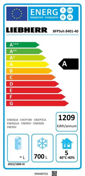 Etichetta energetica Liebherr Congelatore per panifici (Da incasso)