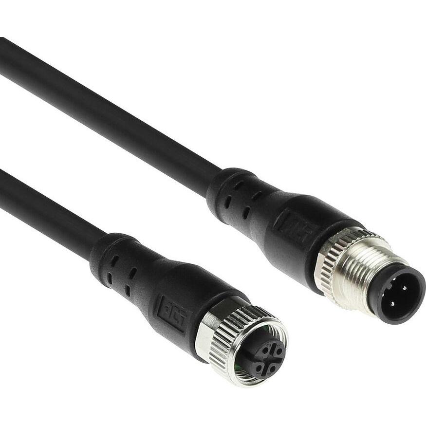 ACT Industrial 3.00 meters Sensor cable M12A 4-pin male to M12A 4-pin female, Superflex Xtreme TPE cable, Elektronikkabe...