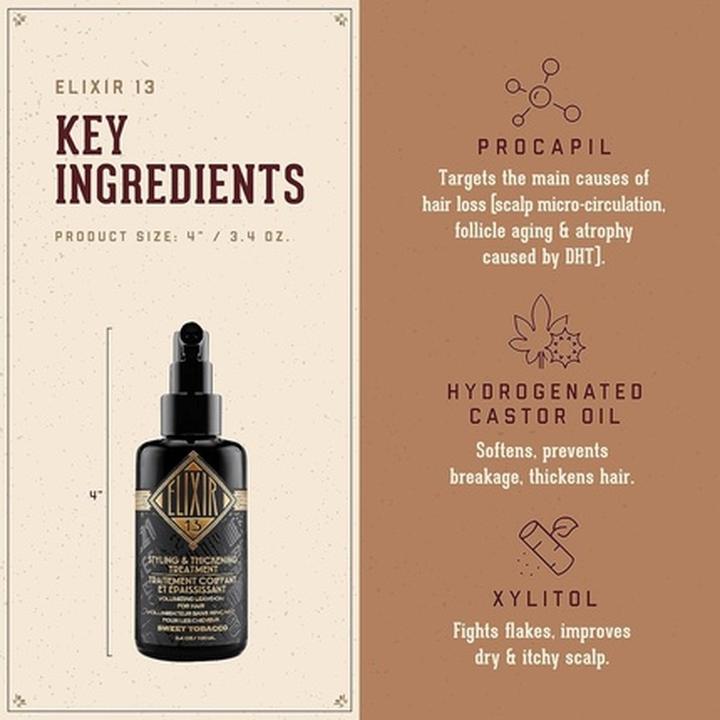 Immagine prodotto 18.21 Man Made Elixir 13 Men's Styling and Thickening Treatment per capelli 3.4oz