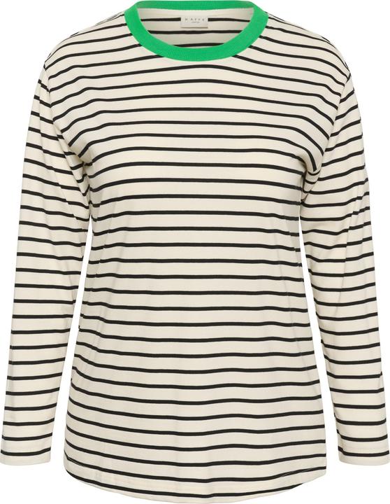 green neckline, White/Black