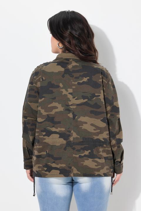 Produktbild Angel of Style Jacke, Boxy Fit, Camouflage, Bindeband am Saum (44)