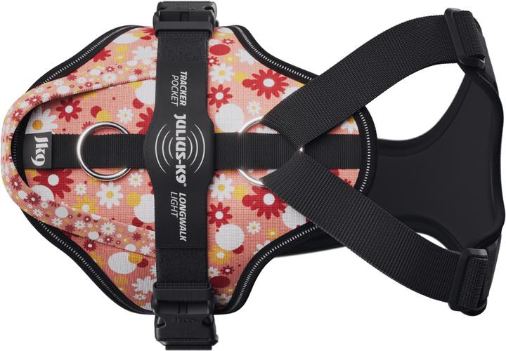 Produktbild Julius-K9 K9 Longwalk light sele w/handle+trackerpocket,Pink flower,L (L, Hund, Hundesport)
