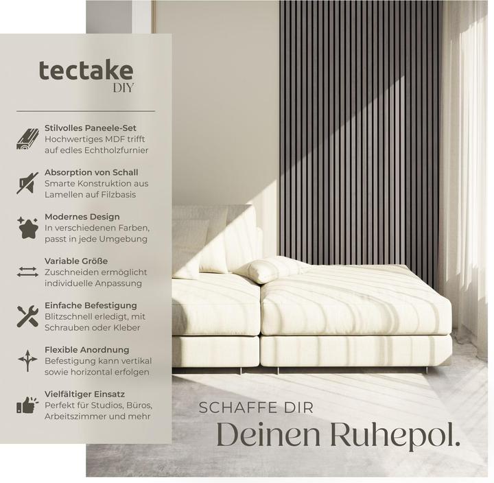 Actual product image tectake Acoustic Panel Set Sonic Wall - sound-absorbing felt, size adjustable (2 pcs.)