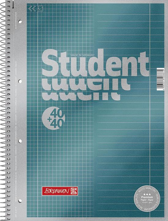 Produktbild Collegeblock Student 'Duo' (A4, Liniert, Kariert, Harter Einband)